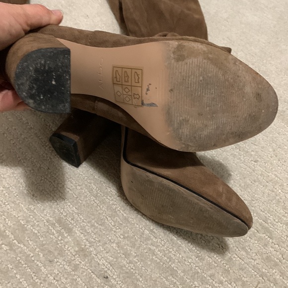 Thigh high faux suede caramel boots - Picture 2 of 5